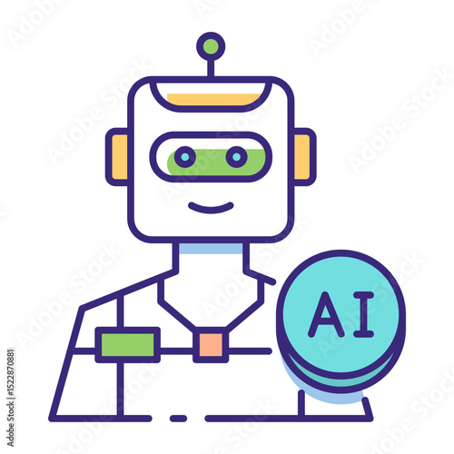 This Robot icon is suitable for Artificial Intelegence, Chatbot, etc