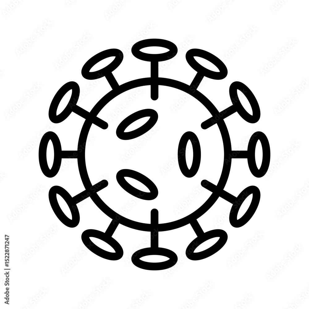 Health Icon Virus Particle. Ideal for illustrating pathogens, disease, global health, or microbiology topics. Health Icon Virus Particle. Ideal for illustrating pathogens, disease, global health, or microbiology topics.