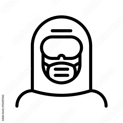 Health Icon Protective Wear. Represents safety suits, hazmat gear, or personal protective equipment.