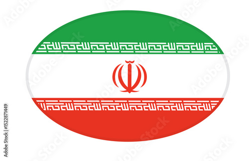 Iran flag ellipse shaped. vector