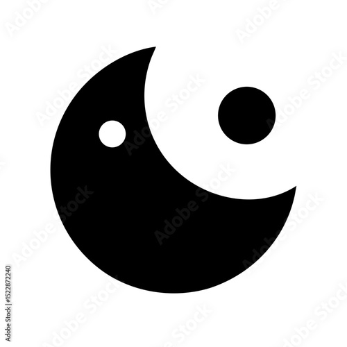 moon crescent night icon design