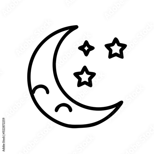 moon crescent night icon design