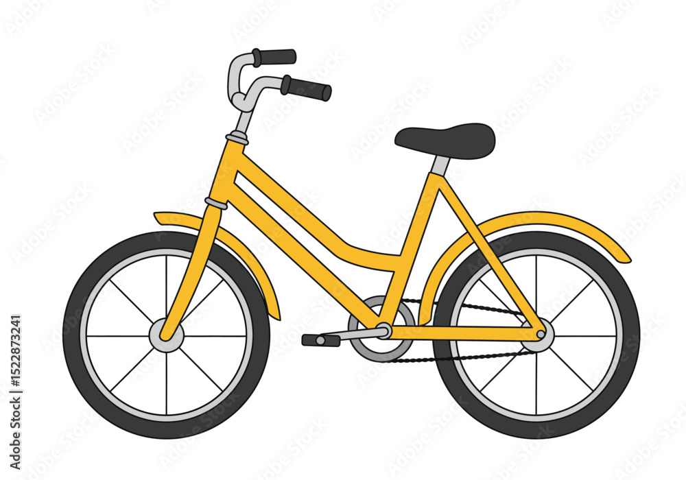 Illustration of outline bike In Flat Style Illustration of outline bike In Flat Style