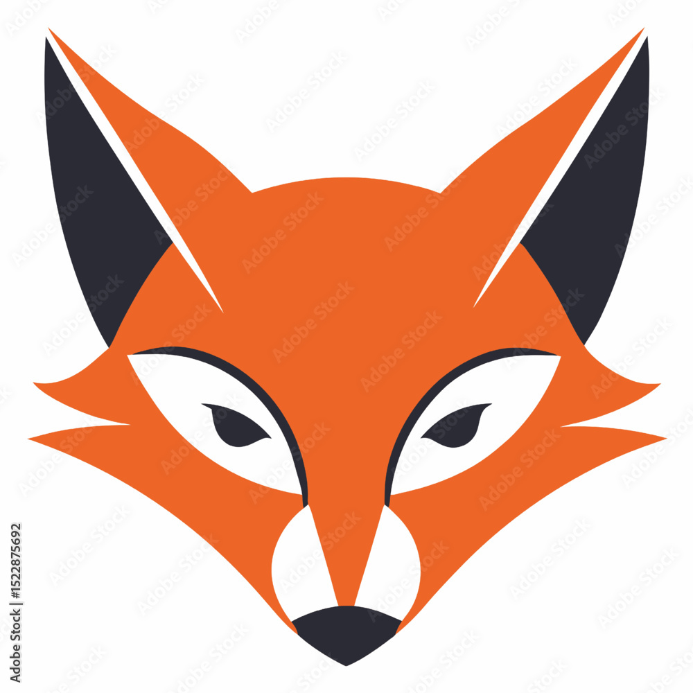 Obraz premium fox head silhouette with sharp angular lines 