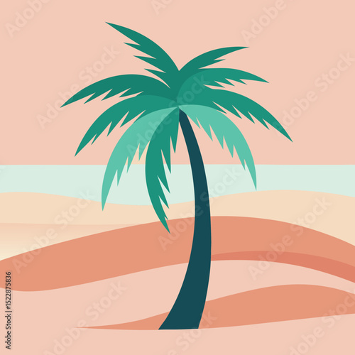 Tropical Island Floating In Air With Palm Tree And