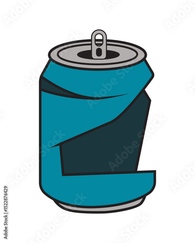 Crushed and Dented Soda Can Illustration
