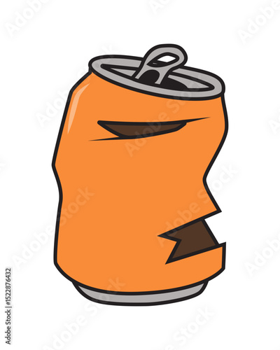 Crushed and Dented Soda Can Illustration