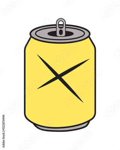 Crushed and Dented Soda Can Illustration