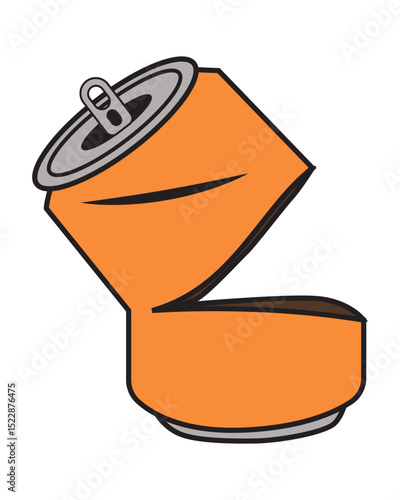 Crushed and Dented Soda Can Illustration