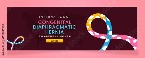 Original Congenital Diaphragmatic Hernia ribbon with Symptoms, Shield Design with Pattern Based Background.