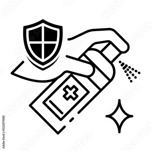 This Sanitizing icon is suitable for Insect, Bug, Insect Control, etc