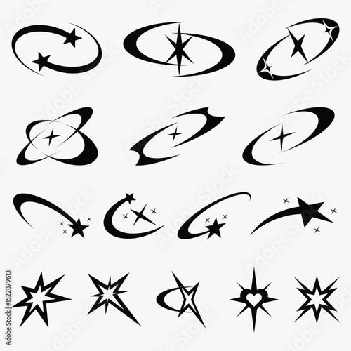Y2K Star Swirl Vector Set