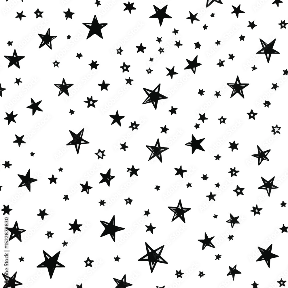 Naklejka premium Sparkle Star Vector Stock Illustration. Star Minimalist North Star Icon Set – Celestial Elements for Astronomy, Navigation, and Holiday Designs.