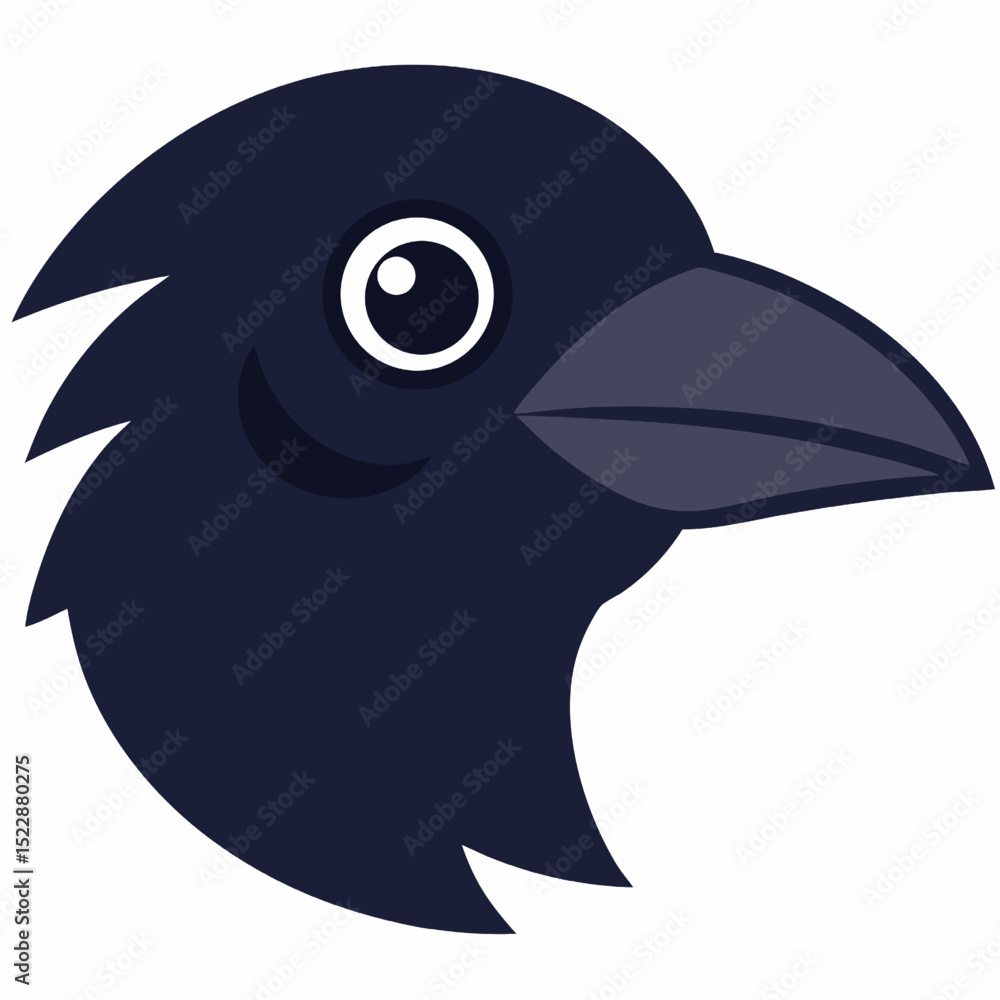 Naklejka premium Raven head silhouette 