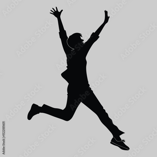 Foto a person jumping in excitement silhouette vector design art and illustration