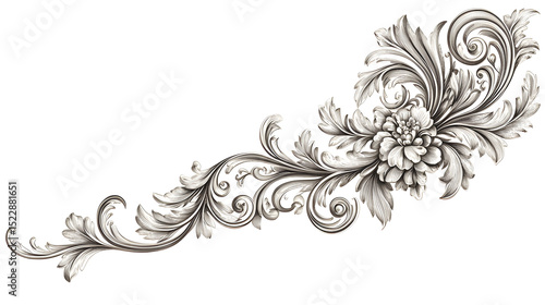 Vintage Ornamental Border and Frame Collection - Decorative Floral & Geometric Elements. Elegant corner embellishment design element with isolated on a white or transparent  background 