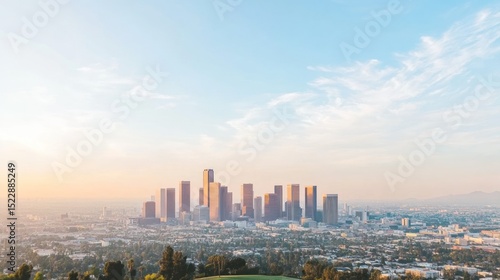 LA City Skyline Sunrise View