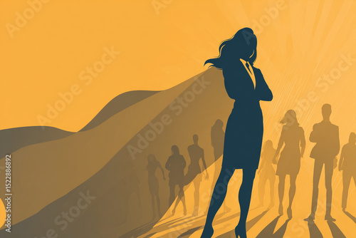Businesswoman superhero leading the way