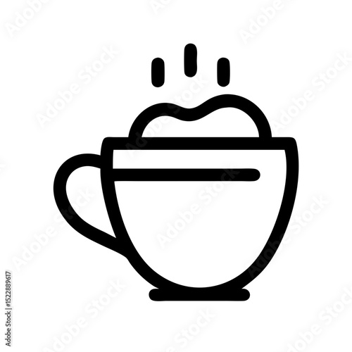Chai Latte Illustration in Minimalist Style for Beverage Blogs, Coffee Culture Websites, Recipe Cards, and Drink Menus  