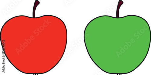 set of red and green apples