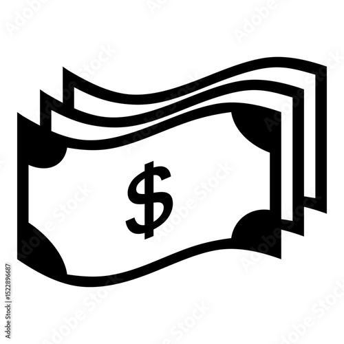 Vector illustration of wavy dollar bills, ideal for financial, banking, investment, and money-related concepts.