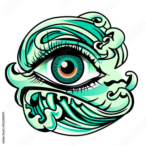 Illustration of a decorated eye