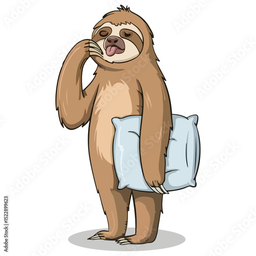 Lazy sloth animal vector