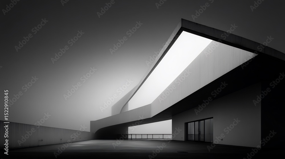Obraz premium Modern architecture in grayscale.