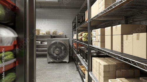 Showcases boxes neatly arranged for optimal storage.