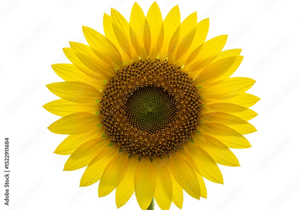 Fototapeta premium Isolated sunflower blossom on white background