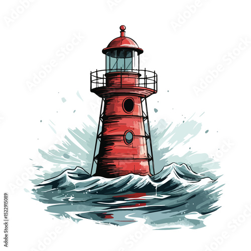 Professional Sea Buoy Isolated Scribble Vector Illustration for Design Projects