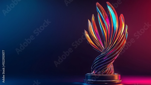Innovative design of a futuristic trophy intended for the Eurovision music awards.