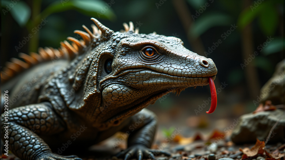 Obraz premium Crested Iguana Close-Up