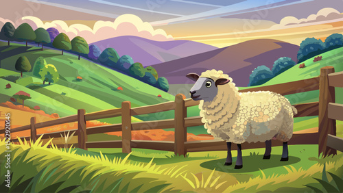 Close-up of woolly sheep grazing beside a weathered fence. Gentle hills rise in the background. Peace, rhythm, animals, quiet, rural beauty, and grazing stillness shine here.

Keywords: sheep, grass, 