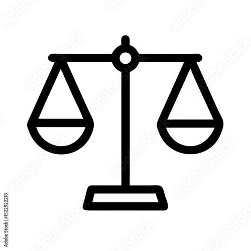 Justice scale vector icon flat legal balance illustration
