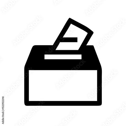 Voting ballot box vector icon political election flat design