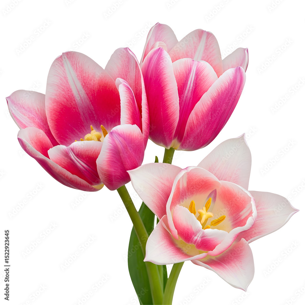 Fototapeta premium pink tulips isolated on white