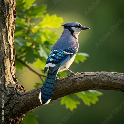 Wallpaper Mural Blue Jay in the Morning Light Nature's Brilliant Sentinel Torontodigital.ca