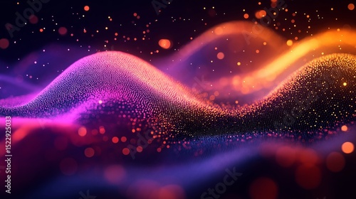 AI Signal Wave Background with Colorful Particles