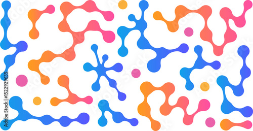 Morphing blob dot set.Connected meta circles for abstract patterns, stickers, badges, posters, and web projects.