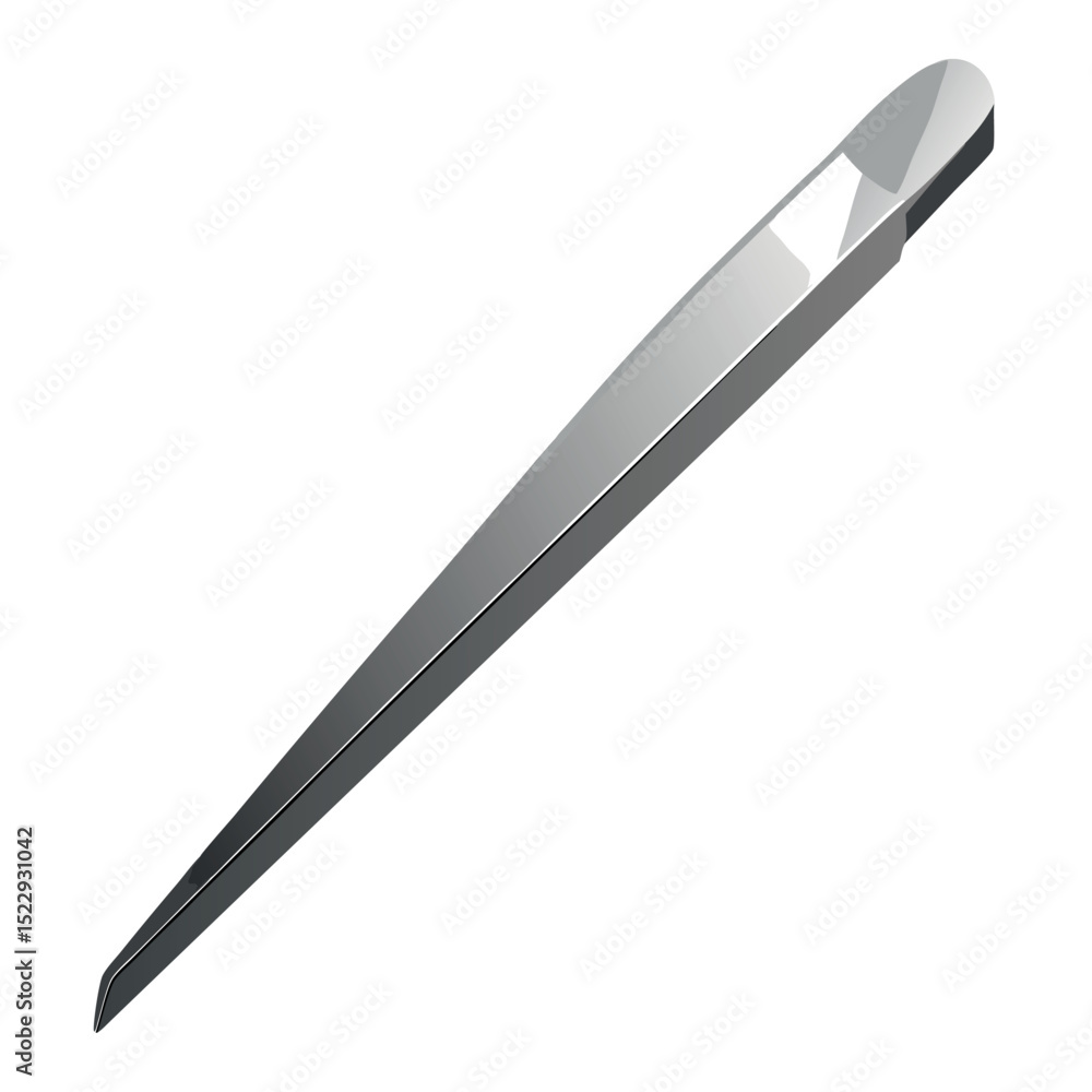 Gray Metal Tool on a White Backdrop Showing Precision and Minimalism Gray Metal Tool on a White Backdrop Showing Precision and Minimalism