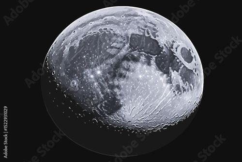 Full Moon Close Up Image- Detailed Lunar Surface with Visible Craters and Maria- High Resolution Moon Photography for Astronomy Enthusiasts and Space Lovers