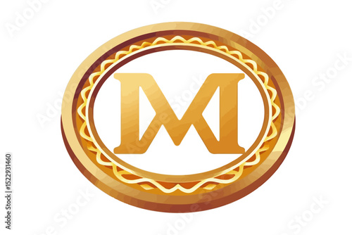 Golden Letter M Logo Design-Elegant Initial M Icon-Luxury Branding Symbol-Premium Quality Vector Illustration-Corporate Identity Design