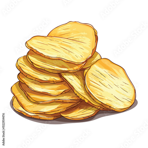 High-Quality Potato Chips Snacks Vector Illustration Isolated for Professional Use