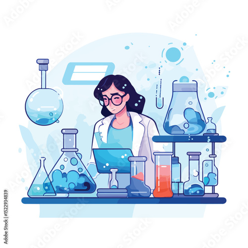 Professional Vector Illustration of Science Experiments and Investigation Tools