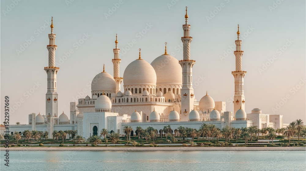 Obraz premium Grand mosque with domes and minarets