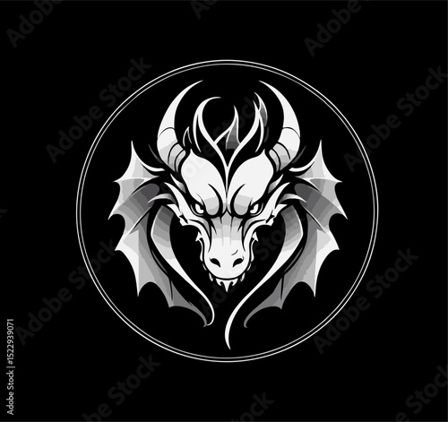 Dragon Logo Design, Chinese belief legend animal illustration