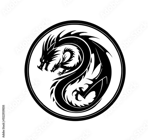Dragon Logo Design, Chinese belief legend animal illustration