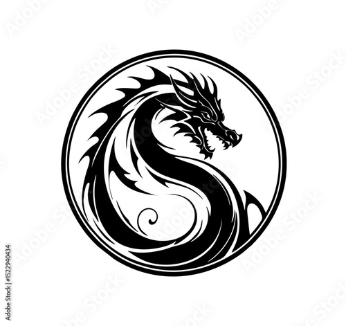 Dragon Logo Design, Chinese belief legend animal illustration