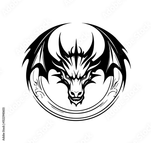 Dragon Logo Design, Chinese belief legend animal illustration